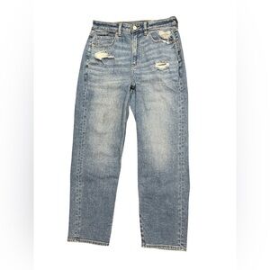 American eagle high rise stone wash size 8 distressed jeans